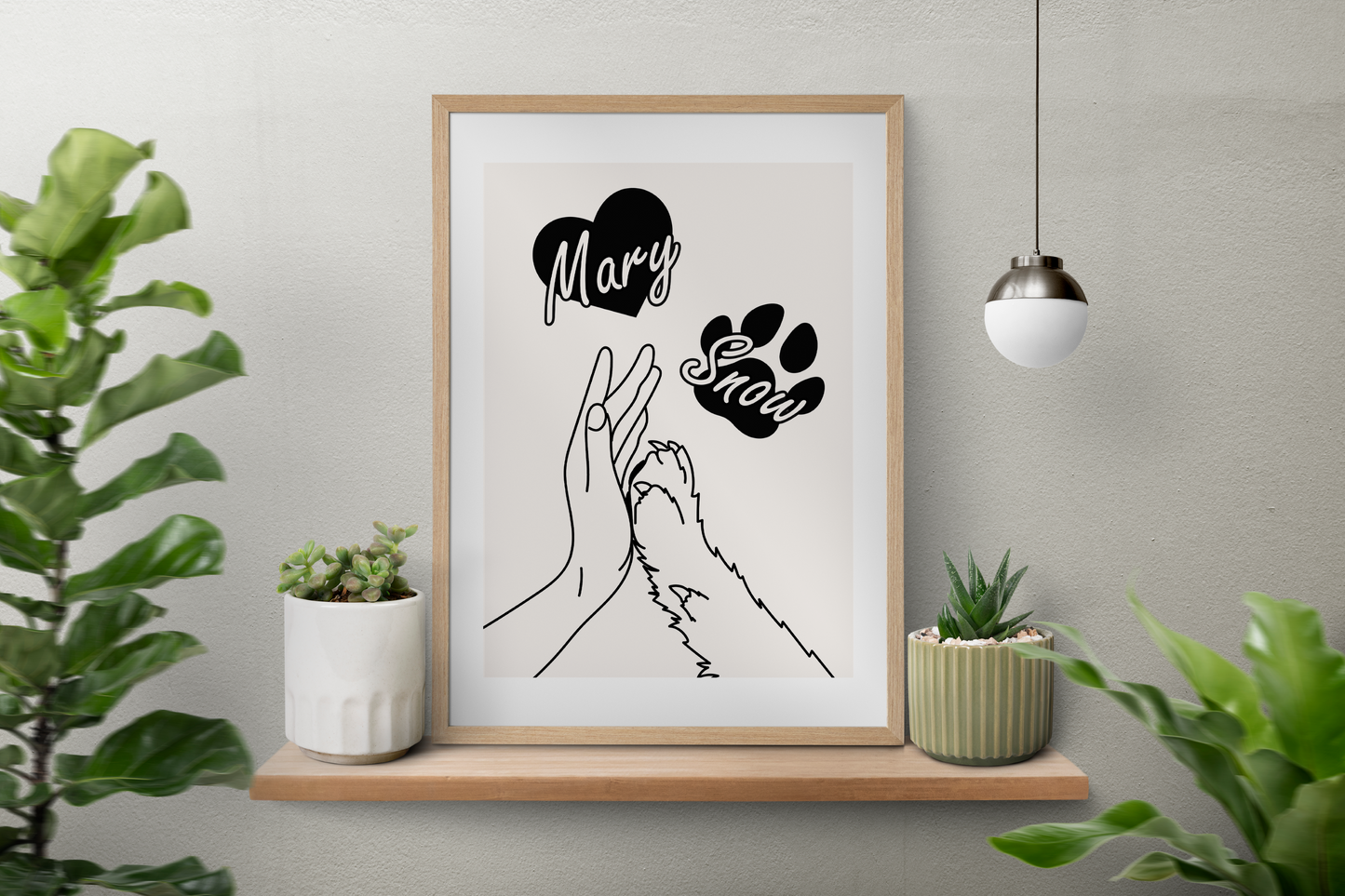 Pawfect High Five - Print Digital Minimalist Personalizat - pentru ea