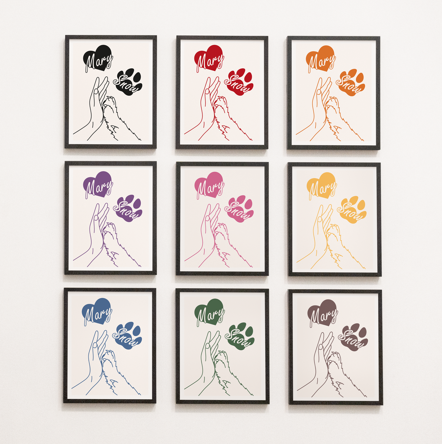 Pawfect High Five - Personalized Minimalist Digital Print - for her